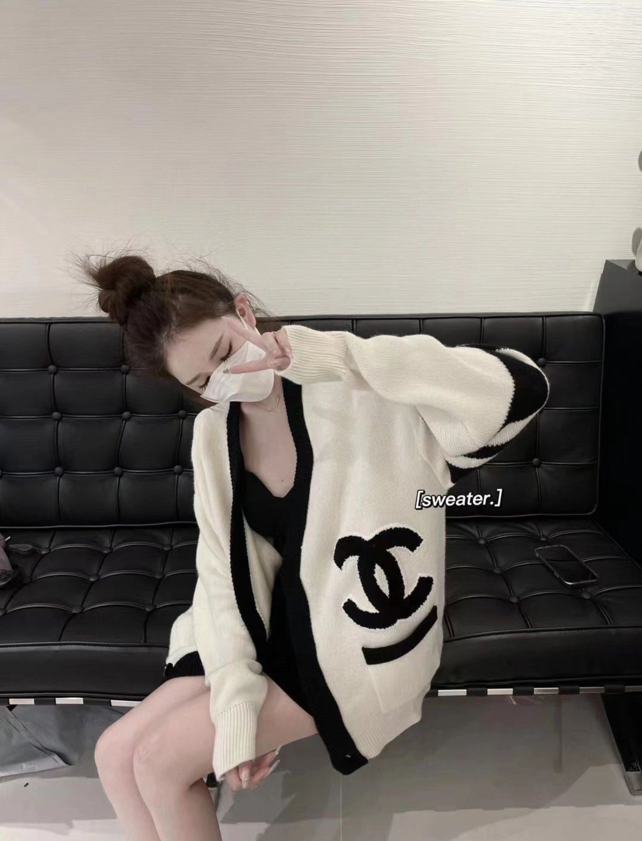 White cardigan